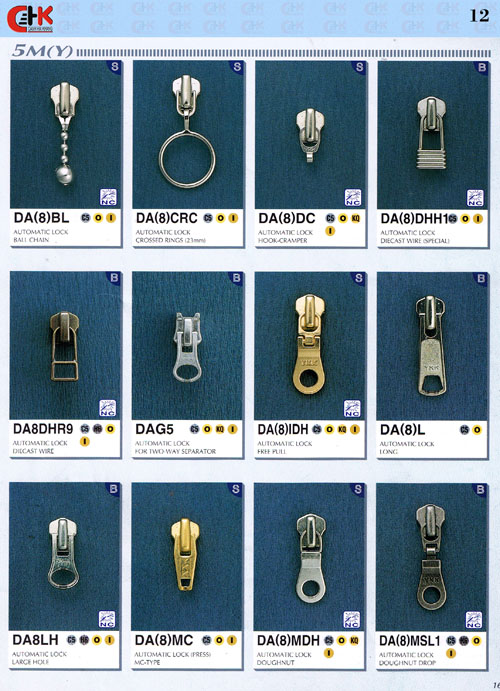 Đầu khóa kéo các loại - CHK Zipper - Công Ty TNHH Sản Xuất Thương Mại Phụ Liệu May Cảnh Hải Khang